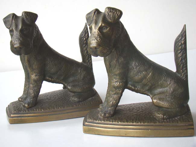 A wonderful large pair of figural Scotty(?) Dog Bookends circa 1935-1940